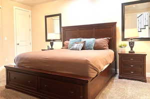 View of carpeted bedroom