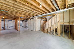 View of unfinished basement