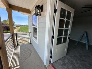 View of covered porch