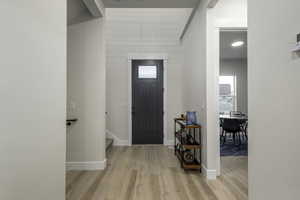 Foyer featuring light hardwood / wood-style flooring