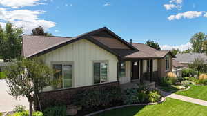 View of front of home with a front yard