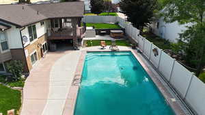 View of pool featuring a patio area