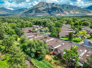 Bird's eye view featuring a mountain view