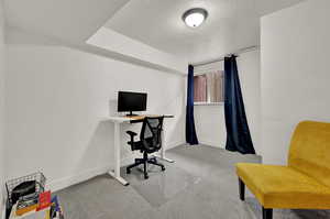 Office area with carpet floors