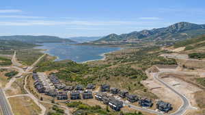 Aerial view with Jordanelle Reservoir in background.  3/4 mile to Jordanelle State Park at Ross Creek