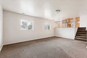 View of carpeted spare room