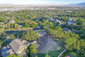 Birds eye view of property with a mountain view, lake view and sunset potential view.  Additional Lot also available shown.