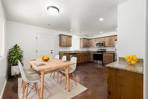 View of kitchen virtually staged