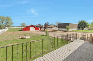 Back Deck with Views of Red Barn