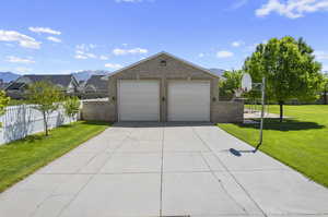 Garage with a yard