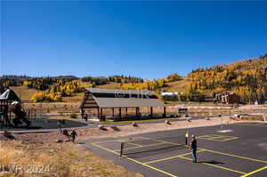 View of sport court with a gazebo