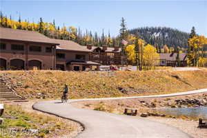 View of community with a garage