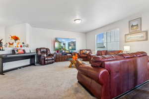 View of carpeted living room