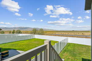 View of yard with a mountain view