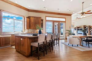 View of the kitchen and dining room