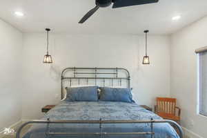 Bedroom with ceiling fan