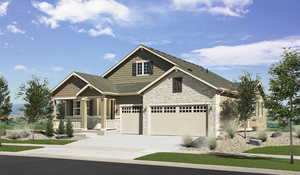 Craftsman-style house with covered porch and a garage