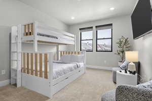 View of carpeted bedroom