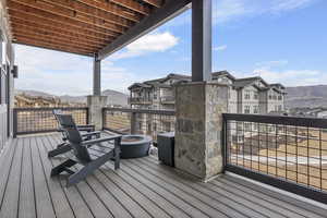 View of wooden deck