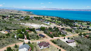 Birds eye view of property with a mountain view