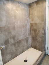 Bathroom with tiled shower