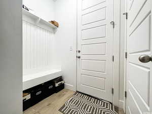 Nice mud room entrance from the Garage which also has 2 prewired speakers and independent volume control zone next to the light switch. (One of the only fully finished garages in the neighborhood with painted walls and floorboards.