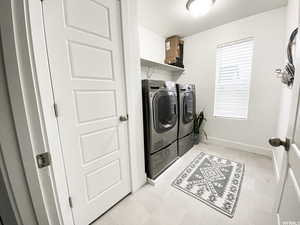 That's right, the only one in the neighborhood with a MASSIVE 5'x2' WINDOW - TONS of Natural light for doing laundry - total game changer! Good storage for all things linens and where all of the wires are run for the speakers in the house - Multi-zone Amp