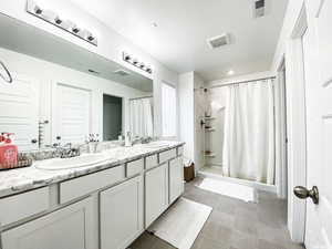 Master Bathroom with dual vanity, and... also prewired with 2 speakers and independent volume control zone, to get you in your morning groove.