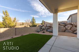 View of yard featuring a patio