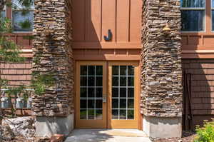 Doorway to property with french doors