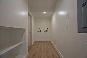 Hall featuring light hardwood / wood-style floors