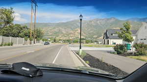 View of street with a mountain view