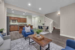 Living room featuring hardwood / wood-style floors