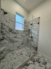 Bathroom with walk in shower