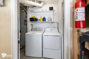 Laundry area featuring washing machine and dryer