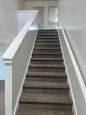 Stairs with carpet floors