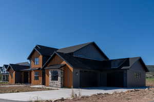 View of front of house with a garage