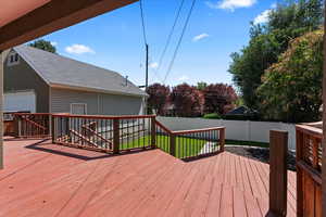 Backyard deck off main floor