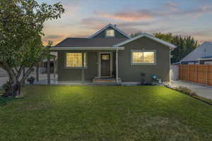 Front view of the home at night