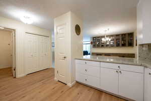 View from inside kitchen looking toward dining area.