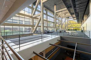 View of community gathering area with attached kitchen. for parties, reading, relaxing.