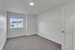 Unfurnished room with light carpet