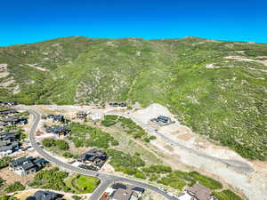 Aerial view featuring a mountain view