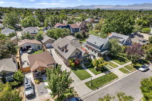 Bird's eye view featuring a mountain view