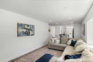 Living room featuring light hardwood / wood-style floors