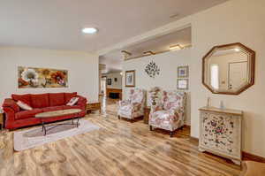 Living room featuring light hardwood / wood-style flooring