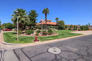 View of front facade with a front yard