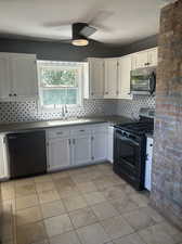 Updated kitchen with gas range