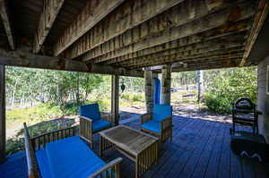 Deck featuring area for grilling