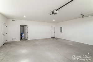 Deep garage with Large Storage Room